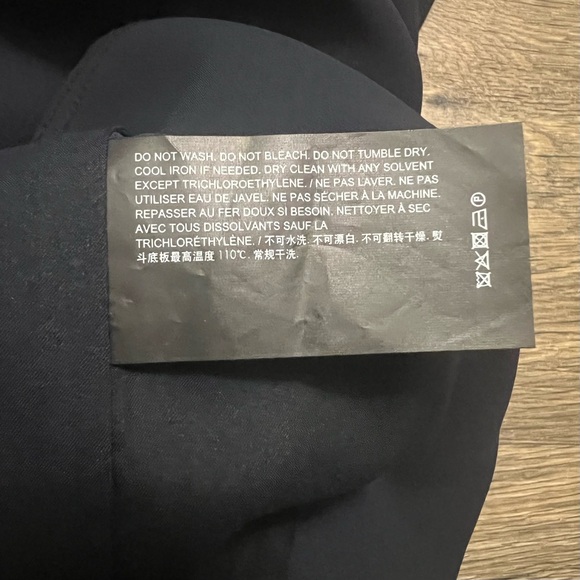 Theory Embroidered Shift Dress Admiral Crepe Navy Blue Black Size 4 - Picture 7 of 9